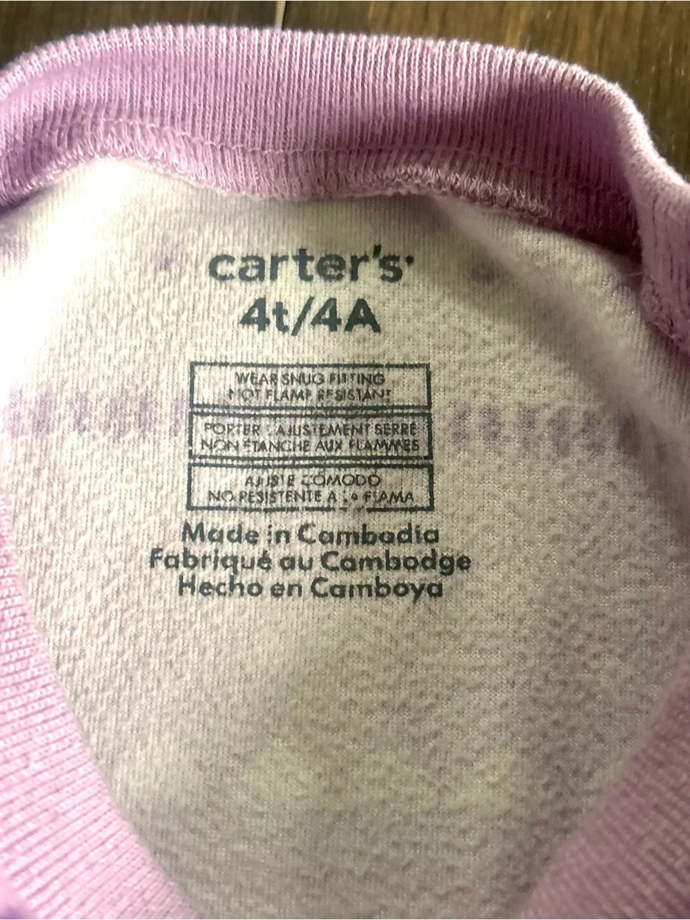 Carters Purple & White Fair Isle Heart 2 Pc Soft Long Sleeve/ Pants Pajamas- 4T.